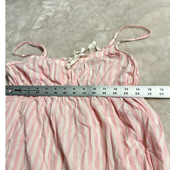 Victoria's Secret Mayfair Slip Women's Med Pink White Striped Cotton Nightgown - Picture 11 of 12